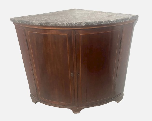 Meuble de coin en demi lune de style Louis XVI XIX Siècle