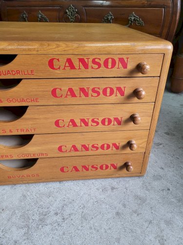 MEUBLE DE RANGEMENT A FEUILLES PAPIER CANSON EN HETRE