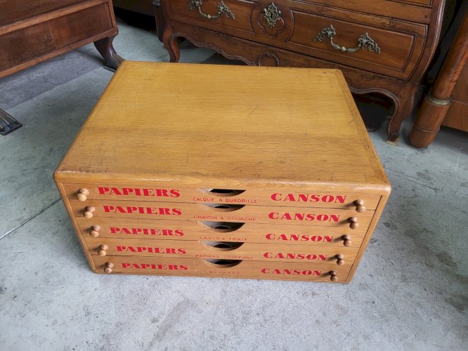 MEUBLE DE RANGEMENT A FEUILLES PAPIER CANSON EN HETRE
