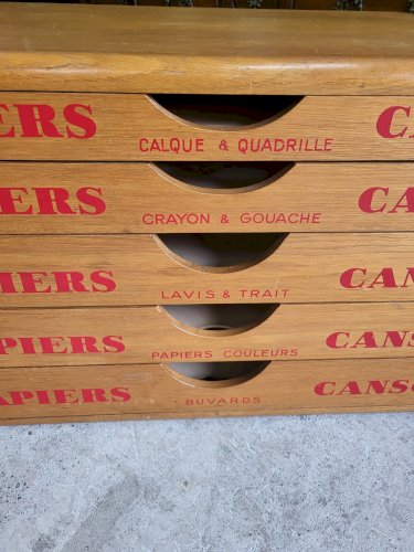 MEUBLE DE RANGEMENT A FEUILLES PAPIER CANSON EN HETRE