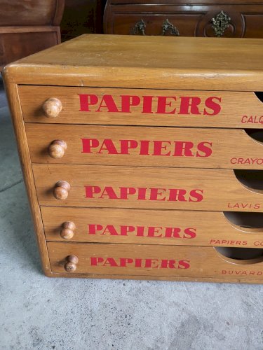MEUBLE DE RANGEMENT A FEUILLES PAPIER CANSON EN HETRE