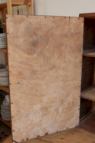 Meuble de rangement ancien en bois peint