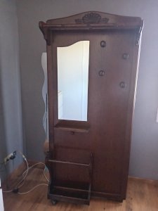 Meuble d'entrée en bois massif - circa 1970