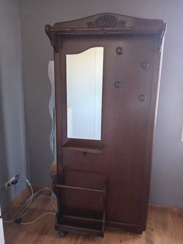 Meuble d'entrée en bois massif - circa 1970