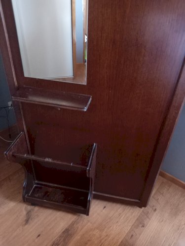 Meuble d'entrée en bois massif - circa 1970