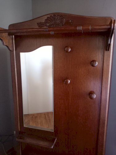 Meuble d'entrée en bois massif - circa 1970