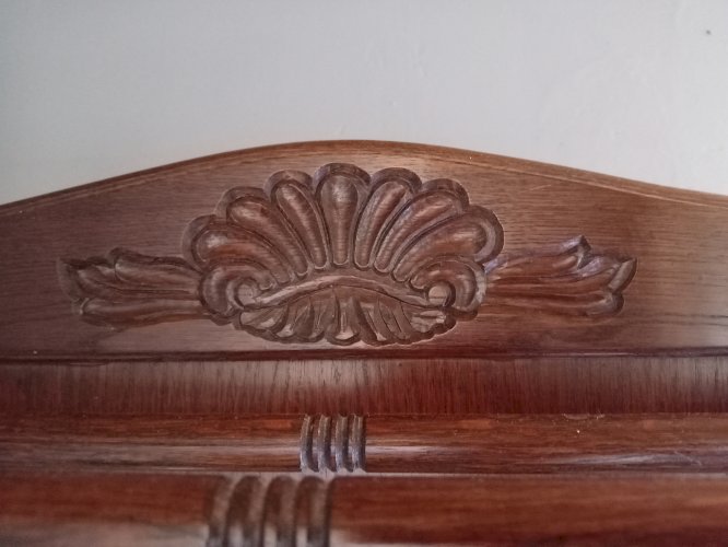 Meuble d'entrée en bois massif - circa 1970