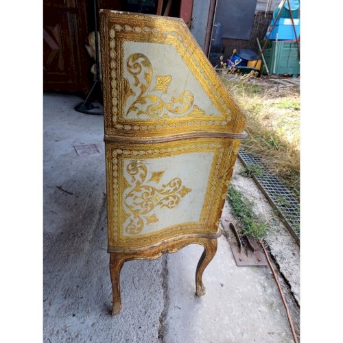 Meuble en Bois doré Commode 2 Tiroirs Pupitre