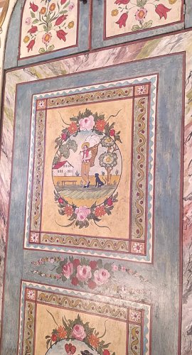 Meuble peint, Armoire décorée à la main - Art Populaire