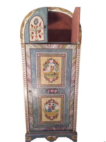 Meuble peint, Armoire décorée à la main - Art Populaire
