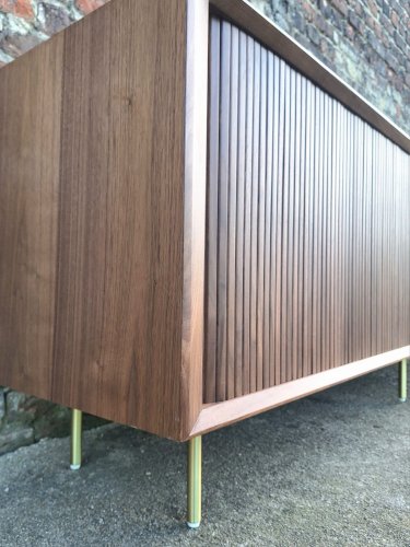 Meuble TV Liamca AMPM, enfilade noyer et cuir