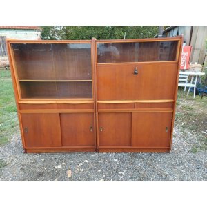 1950s Display Furniture Wood and Glass