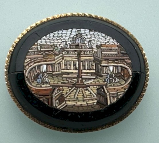 MICRO MOSAÏQUE XIX EME NAPOLÉON III - PLACE SAINT-PIERRE ROME ITALIE