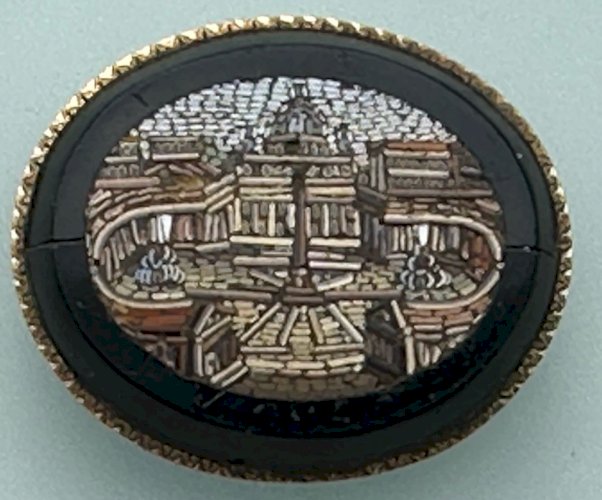 MICRO MOSAÏQUE XIX EME NAPOLÉON III - PLACE SAINT-PIERRE ROME ITALIE