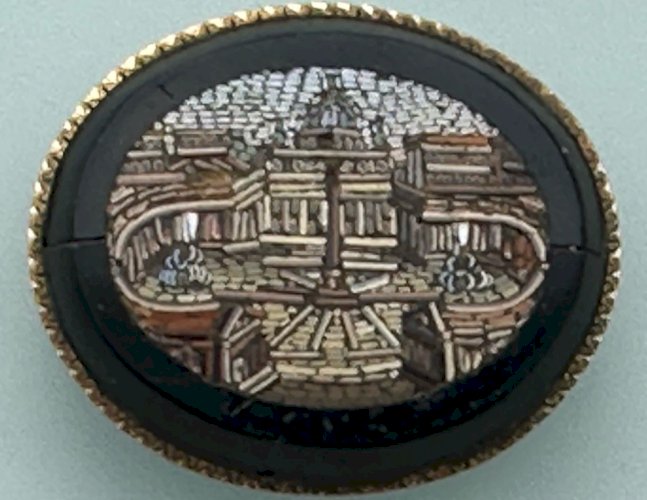 MICRO MOSAÏQUE XIX EME NAPOLÉON III - PLACE SAINT-PIERRE ROME ITALIE