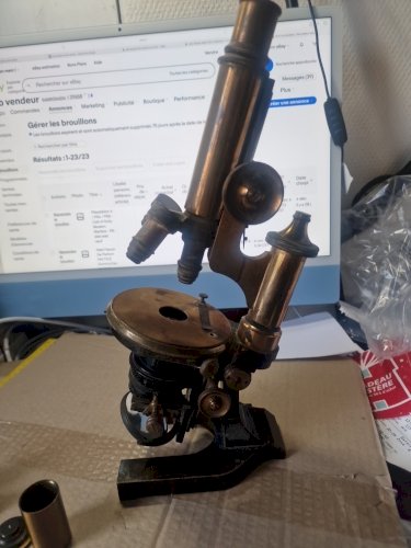 Microscope Leitz  Wetzlar  / 3 objectifs / 1 Oculaire  1920 n° 62084