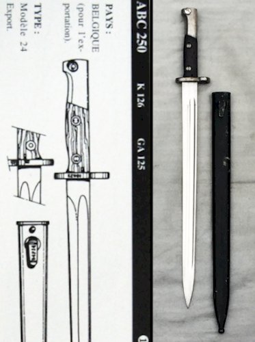 MILITARIA BELGE : TRES RARE & BELLE BAIONNETTE / GLAIVE BELGE M 1924, EXPORT, NUMÉROTÉ, ORIGINAL