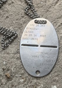 Swiss military metal dog tag 1929 in nice condition