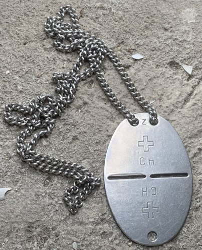 Militaria plaque d'identité en métal militaire suisse 1929 bel état