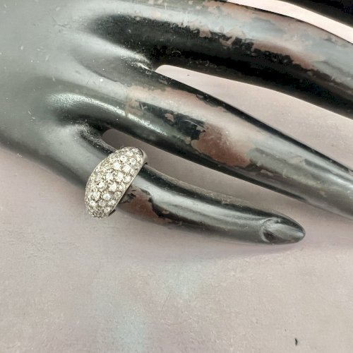 Mini Bague, Dôme,- argent- Cristal Vintage Taille 44Fr - Poinçonnée 925