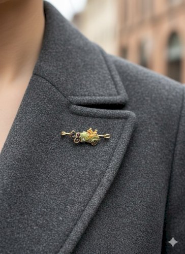 Mini Broche Antique 1900 Collection Voiture Ancienne Automobile Unisexe French