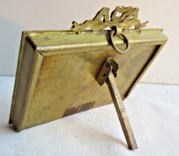 Mini cadre horizontal en laiton, fronton en forme de noeud Louis XVI