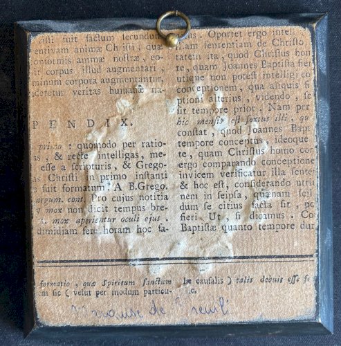 Miniature ancienne signée, cadre en bois noirci, "La Marquise de Breuil".