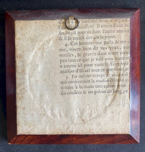 Miniature ancienne signée, De Bouillis, Scène érotique, cadre en bois acajou.