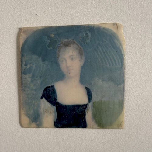 Miniature début XIXe portrait de femme exécuté à la main A5623