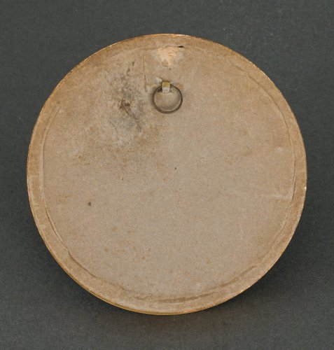 Miniature galion et scène de port cadre en bois doré A4978