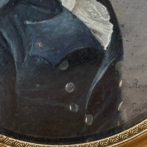 Miniature portrait d'homme en buste par Pierre-Louis Rouvier début XIXe M3752