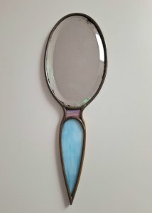 Miroir à main ancien, décoration vintage