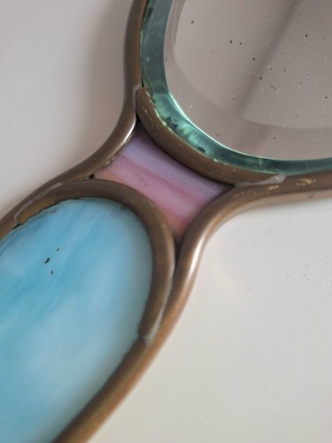 Miroir à main ancien, décoration vintage