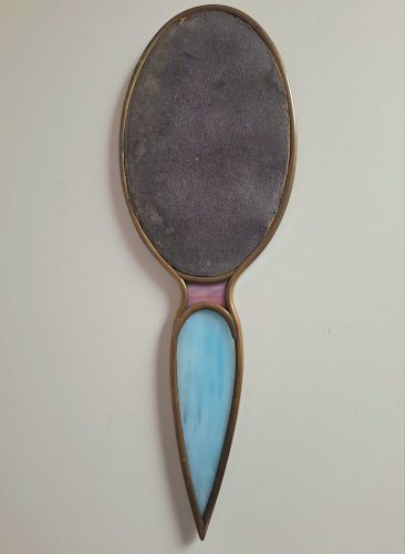 Miroir à main ancien, décoration vintage