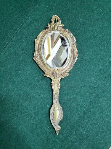 MIROIR A MAIN EN BRONZE MIROIR BISEAUTE