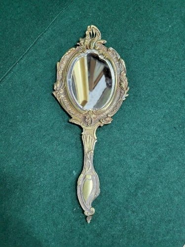 MIROIR A MAIN EN BRONZE MIROIR BISEAUTE