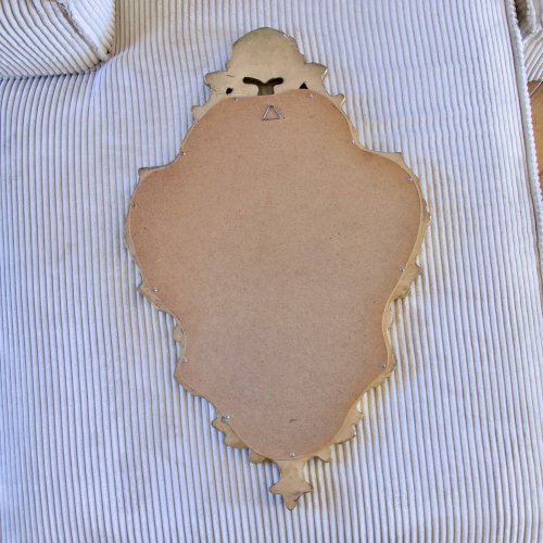 Miroir à parcloses baroque ancien doré à la feuille dor