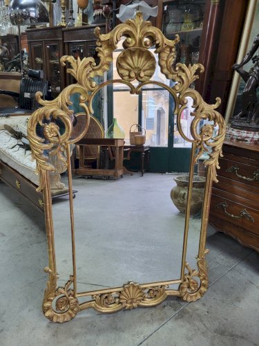 MIROIR A PARCLOSES EN BOIS DORE REF MART