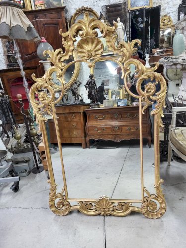 MIROIR A PARCLOSES EN BOIS DORE REF MART
