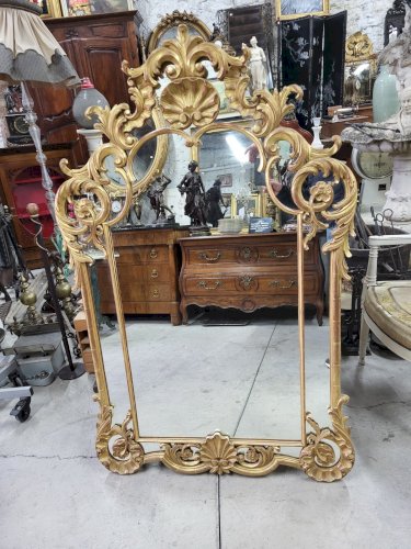 MIROIR A PARCLOSES EN BOIS DORE REF MART