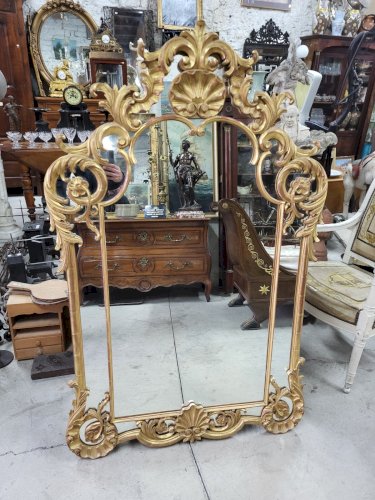 MIROIR A PARCLOSES EN BOIS DORE REF MART