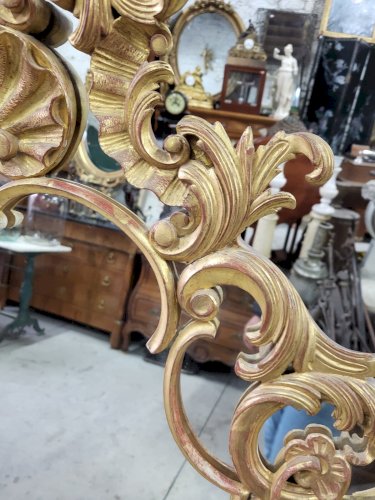 MIROIR A PARCLOSES EN BOIS DORE REF MART