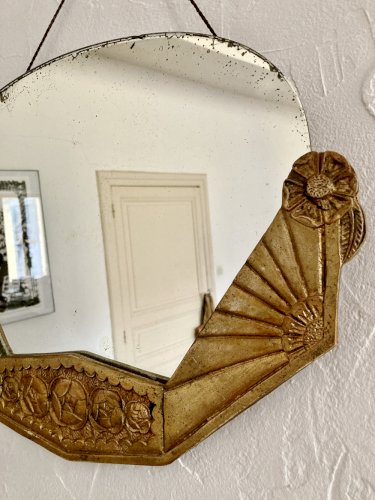 Miroir Art déco à suspendre, années 1930
