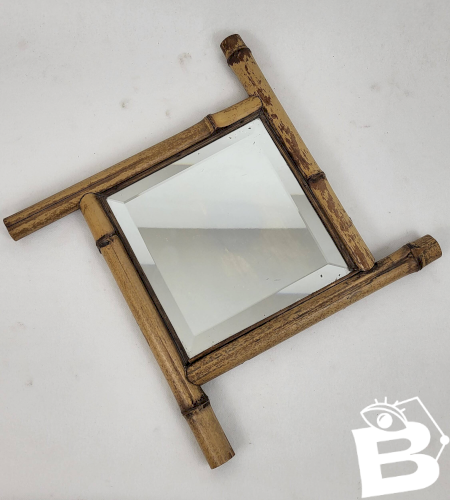 Miroir bambou biseauté début XXème