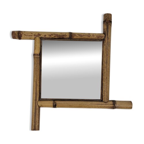 Miroir bambou biseauté début XXème