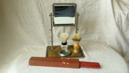 MIROIR BARBIER EN METAL PSYCHÉ BAKELITE BLAIREAU GIBBS  AFFUTEUR ANNÉES 1920*