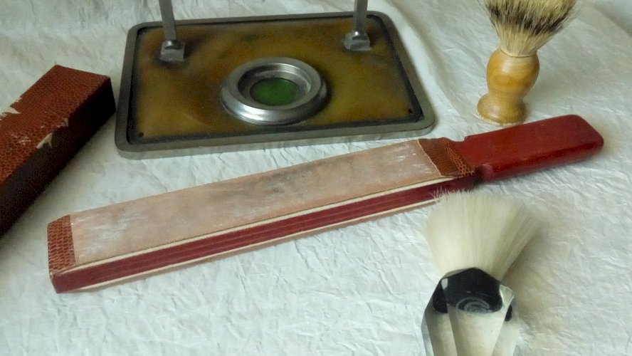 MIROIR BARBIER EN METAL PSYCHÉ BAKELITE BLAIREAU GIBBS  AFFUTEUR ANNÉES 1920*