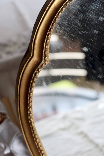Miroir Baroque ancien en bois doré