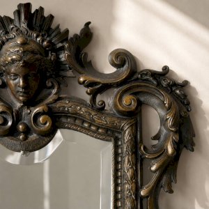 Miroir biseauté en bronze, Second Empire XIXe siècle, style Louis XV