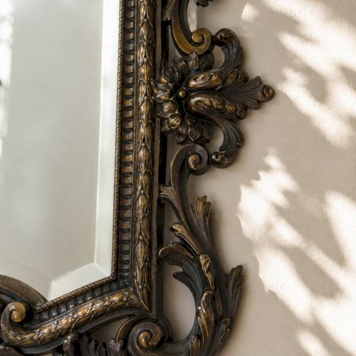 Miroir biseauté en bronze, Second Empire XIXe siècle, style Louis XV